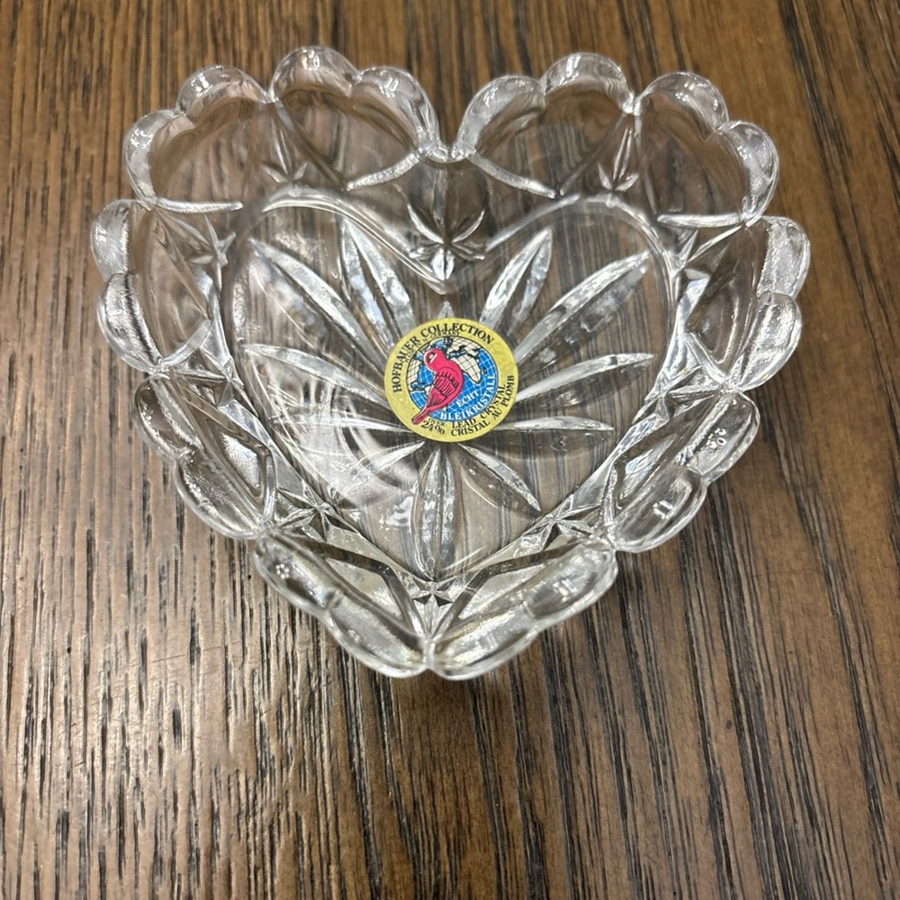 Heart-Shaped Crystal Trinket Dish